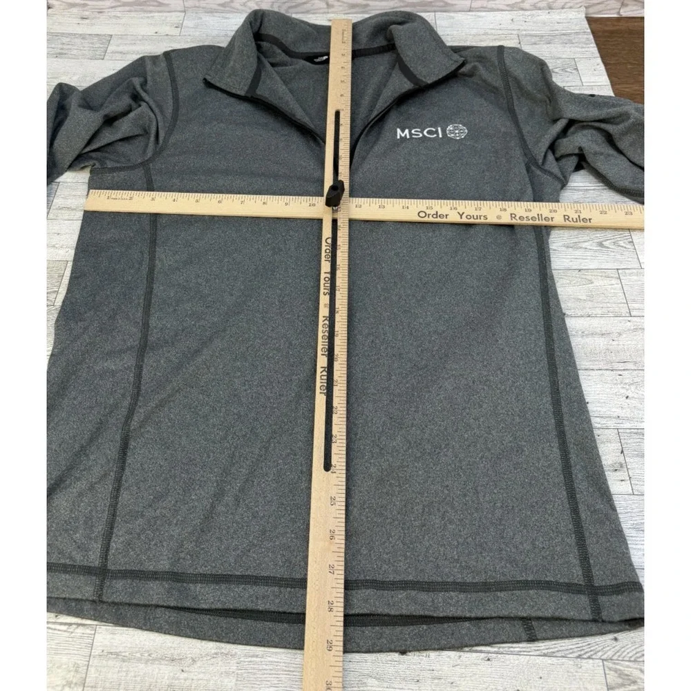 The North Face Pullover Mens Gray Quarter Zip Fleece Rugby Golf MSCI Logo MEDIUM